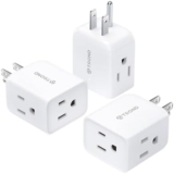 TROND Multi Plug Wall Outlet Extender – 3 Pack Multiple Plug Extension Outlet Splitter Adapter, Horizontal 3 Way Grounded Socket, for Home Office Dorm Room Cruise Ship Travel Essentials, White
