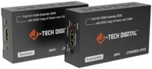 J-Tech Digital HDMI Extender 1080P 60Hz Over Single CAT 5e/6/7 PoC (Power Over Cable) up to 165ft, Deep Color EDID Copy Zero Signal Loss [JTD-HDEX-1PV2]