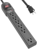 Amazon Basics 6-Outlet Surge Protector Power Strip, 790 Joule, LED Indicator, 6-Foot Long Cord, Black