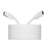 VCZHS Tech USB Extension Cable White 15ft, USB 3.0 Extender for High-Speed Data Transfer & Fast Charging, Durable & Flexible for Mouse, Keyboard, Printer, Flash Drive, Webcam, and More