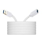 VCZHS Tech USB Extension Cable White 15ft, USB 3.0 Extender for High-Speed Data Transfer & Fast Charging, Durable & Flexible for Mouse, Keyboard, Printer, Flash Drive, Webcam, and More