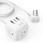 Anker 20W USB C Power Strip, 321 Power Strip with 3 Outlets and USB C Charging for iPhone 15/15 Plus/15 Pro/15 Pro Max, 10 ft Extension Cord, Power Delivery Charging for Dorm Rooms,Home Office