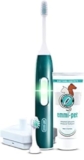 Electric Toothbrush Set 2.0 for Pets. Healthier Teeth & Gums and Fresher Breath. Patented ultrasonic Technology Cleans Completely Silent, no Vibration and no Brushing. Rechargeable