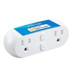 Meross Wi-Fi Dual Smart Plug, 15A 2-in-1 Smart Outlet, Support Apple HomeKit, Siri, Alexa, Echo, Google Home and SmartThings, Voice & Remote Control, Timer, No Hub Required, 2.4G Only, 1 Pack