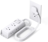 Cruise Essentials, Addtam 6 ft Ultra Flat Extension Cord with 6 Outlets Extender, Flat Plug Power Strip, No Surge Protector for Cruise Ship, Travel, Dorm, Home Office, ETL Listed