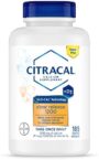 Citracal Slow Release 1200, 1200 mg Calcium Citrate and Calcium Carbonate with 25 mcg (1000 IU) Vitamin D3, Bone Health Support, Calcium Supplement for Ages 12+, Take Once Daily Caplet, 185 Count