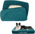 CHHKON Dog Bed Covers Replacement Washable Waterproof Pet Puppy Bed Cover for Dog(Peacock Blue,48x30x6 inch)