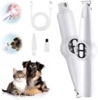 2 in 1 Dog Clippers Grooming Kit, USB Rechargeable Dog Paw Trimmer Low Noise LED Light Dog Nail Trimmers,Cordless Dog Nail Grinder with 3 mode for Dogs Cats,Pet Hair Trimmer for dogs Paws Eyes Ears