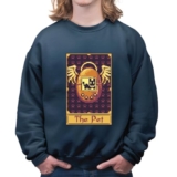 Retro Pixel Card Game Digital Pet Care Technology Gift for Kids and Teens Navy Muticolor Unisex Sweatshirt