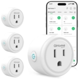 GHome Smart Plug,WiFi Smart Plugs Compatible with Alexa and Google Home,Smart WiFi Outlet with Remote Control and Timer Function,2.4GHz Wi-Fi Only,No Hub Required, ETL FCC Listed,White(4 Pack)