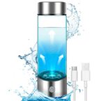 Hydrogen Water Bottle – Portable and Rechargeable Hydrogen Generator for Rich Pure Water up to 1200ppb 14.2 oz – Ionizer & Purifier for Health Plus PEM SPE Technology with Type C Port