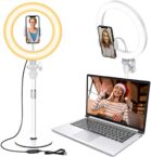 Desktop Ring Light with Stand and Phone Holder, Zoom Lighting for Computer Video Conference, Video Calls, Home Office, Laptop- Soft Lighting for Video Recording, Podcasts, Streaming Studio