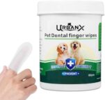 UrbanX Teeth Cleaning Wipes for Bichon Frise and Other Companion Dogs Dogs, Remove Bad Breath, Plaque, and Tartar Buildup, No-Rinse Disposable Finger Toothbrush, Gentle Gum Care Pet Wipes, 60 Count