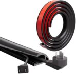 10ft Floor Cord Cover with Side-Open Design – Self-Adhesive Silicone Cable Protector, Flexible Cord Hider for Wires on Floor, Home/Office Safety Cover for Extension Cords & Power Cables (Black)