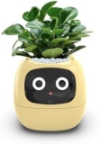 Plantagotchi™ Smart Plant Pot,Smart Flowerpots, Smart Pet Planter Robot Guidance on Plant Care with Emojis (White) (Yellow)