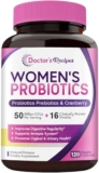 Doctor’s Recipes Women’s Probiotic, 120 Caps 50 Billion CFU 16 Strains, with Organic Cranberry, Digestive Immune Vaginal & Urinary Health, Shelf Stable, Delayed Release, No Soy Gluten Dairy