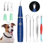 Ultrasonic Teeth Cleaning Kit – 5 Modes Dog Tartar Remover for Teeth Care, 10 in 1 Pet Cleaner Toothbrush (Blue)