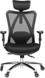 Ergonomic Office Chair – Adjustable High-Back Desk Chair with Lumbar Support, Rollerblade Wheels, Breathable Mesh, Thick Seat Cushion, Headrest Armrests – Reclining Executive Computer Home Chair