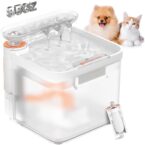 Cat Water Fountain 85oz/2.5L Dog Water Dispenser with Ultra-Filtration 90-Days Long Lasting Filter, Smart Pet Fountain with Triple Filtration | Ultra Quiet | Water Level Window