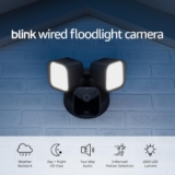 Blink Wired Floodlight Camera – Smart security camera, 2600 lumens, HD live view, enhanced motion detection, built-in siren, Works with Alexa – 1 camera (Black)