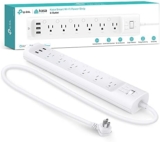 Kasa Smart Plug Power Strip HS300, Surge Protector with 6 Individually Controlled Smart Outlets and 3 USB Ports, Works with Alexa & Google Home, No Hub Required , White