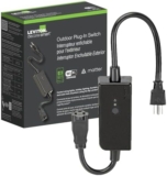 Leviton Decora Smart Wi-Fi Outdoor Plug, Works with Matter, My Leviton, Alexa, Google Assistant, Apple Home/Siri & Wire-Free Anywhere Switch Companion, Weather-Resistant, D215O-1RE, Black