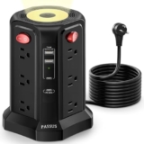 Surge Protector Power Strip 10 FT Cord, PD 20W USB C Power Strips with Surge Protection, 3nd Generation PASSUS Long Extension Cord with Multiple Outlets Charging Station for Home Office Essentials