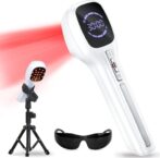 Red Light Threapy Device for Body PainReIief with Stand, 4x808nm+14x650nm Handheld Near Infrared Light Therapy for Human and Pet Body Joint Back Knee Muscle