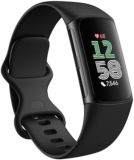 Fitbit Charge 6 Fitness Tracker with Google apps, Heart Rate on Exercise Equipment, 6-Months Premium Membership Included, GPS, Health Tools and More, Obsidian/Black, One Size (S & L Bands Included)