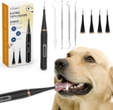 Plaque Remover for Teeth – Electric Toothbrush for Dogs Pet Brush Set,Electric Five Modes + 4 Cleaning Head, Effective Care of Teeth, pet Must Have, Help Dog Oral Health. (Black, Large)