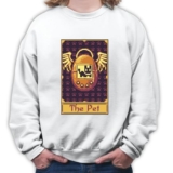 Retro Pixel Card Game Digital Pet Care Technology Gift for Kids and Teens White Muticolor Unisex Sweatshirt