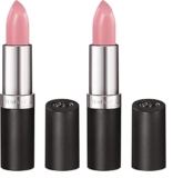 Rimmel Lasting Finish Lipstick – Up to 8 Hours of Intense Lip Color with Color Protect Technology and Exclusive Black Diamond Complex – 002 Candy, .14oz (Pack of 2)
