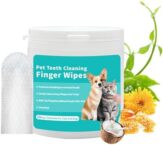 YUHUF-Teeth Cleaning Finger Wipes for Dogs & Cats, Pet Dental Care by Reducing Plaque and Tartar Remove Bad Breath, Disposable Gentle Gum Care Pet Wipes, 50 Counts