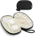 BAGSMART Travel Cord Organizer Electronics Organizer Travel Case, Puffer Cable Organizer Bag Travel Essentials for Women, Small Tech Organizer Travel Case for Charger, Cable, Phone, Flash Drive Black