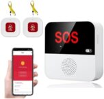 Life Alert-Caregiver Pager-Life Alert Systems for Seniors no Monthly Fee – WiFi Smart Caregiver Pager Wireless Call Button, Nurse Calling Alert Patient Help System for Home, 2 Panic Buttons 1 Receiver
