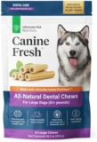 ULTIMATE PET NUTRITION Canine Fresh Dental Chews, Dental Dog Treats, Oral Care and Hygiene Sticks, Soothes Gums, Vet Developed, 12 Chews (Large)