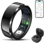 Smart Ring Health Tracker for Men Women with Charging Case, Waterproof Fitness Ring, Bluetooth Connected Health Ring, Activity Tracker Records Steps Distance Calories, Compatible with Android & iOS