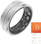 Fitness Tracker Smart Ring, Step Counter for Walking, Heart Rate Blood Oxygen Calorie Sleep Tracker Health Ring, IP68 Waterproof Design, Stainless Steel, 5-7 Days Battery Life