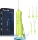 TOVENDOR Electric Water Flosser, Rechargeable Dental Oral Irrigator – 3 Modes, 5 Tips for Teeth, Gums, Braces, Dental Care, Family Oral Health (300ML, IPX7Waterproof Waterflosser)