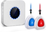 Caregiver Pager Wireless Call Buttons for Elderly Monitoring Smart Call System Alert Button for Seniors 1 SOS Call Buttons/Transmitters 2 Receivers Nurse Calling Alert for Home/Personal Attention