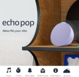 Amazon Echo Pop (newest model), Full sound compact smart speaker with Alexa, Lavender Bloom