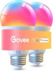 Govee LED Smart Light Bulbs, 1000LM Color Changing Light Bulb, Wi-Fi & Bluetooth Light Bulbs, Work with Alexa and Google Assistant, Dimmable RGBWW A19 75W Equivalent Smart Bulbs, 2 Pack