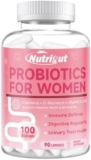 Probiotics for Women 100 Billion CFUs Probiotic and Prebiotics with Digestive Enzymes for Gut Health, Vaginal Probiotics with Cranberry and D-Mannose for Urinary Tract Health, pH Balance, 90 Capsules