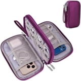 Electronics Organizer Travel Case, Carry On Essentials Pouch Bag for Tech Accessories, Cable, Chargers & Cords (Purple, Medium)