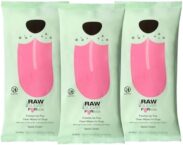 RAW SUGAR Dog Wipes, Fur Kids Waterless Pet Wipes, 3 Pack, 60 Ct, Dog Grooming, Cleaning & Deodorizing, with Chamomile & Aloe Vera for Paws, Coat, Face & Ears, Vegan & Cruelty-Free, Apple Cream