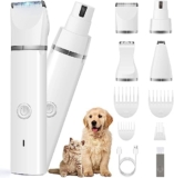 Dog Clippers Grooming Kit Hair Clipper-Low Noise Paw Trimmer- Rechargeable – Cordless Quiet Nail Grinder Shaver for Cats and Other Pets