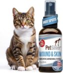 PetSilver Wound & Skin Spray for Cats – Chelated Silver, Superior to Colloidal Silver – Wound Care, Allergy & Itch Relief, Hot Spot Treatment for Cats – Natural Skin Soother – Made in USA – 2 fl oz