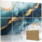 8 Pack Art Acoustic Panels 48 X 32 Inches Acoustical Wall Panels Sound Proof Panels for Wall for Recording Studios, Offices, Home, Easy Installation
