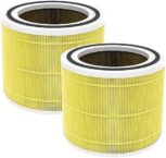 Core 300 Replacement Filter [Pet Care] Compatible with LEVOIT Core 300, Core 300S, Core P350, 3-in-1 True HEPA Filter, High-Efficiency Activated Carbon, Part# Core 300-RF-PA, Yellow, 2 Pack