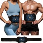 ABS Stimulator – EMS Muscle Stimulator, Ab Machine, Portable Abdominal Belt, Electronic Pulse Massager, Home Office Fitness Workout Equipment, Blue